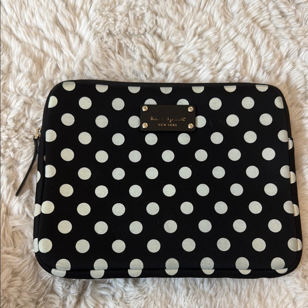 Kate Spade Black and White Polka Dot Laptop Sleeve